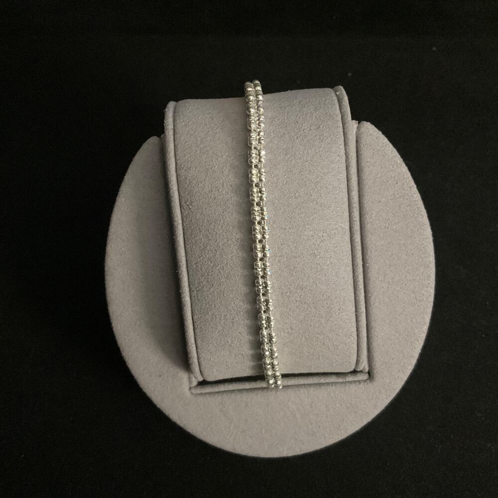 TRIPLE Ice Barrel Bracelet Solid 925 Sterling Silver ITALY/ 7” ~NEW